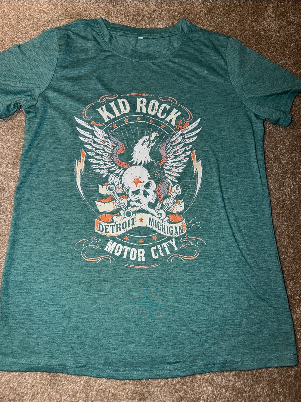 Graphic Tee - Teal kid Rock, Motor City Shirt